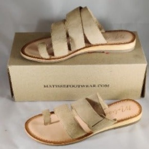 Matisse Good Time Suede Flat Sandal Natural - Picture 4 of 5
